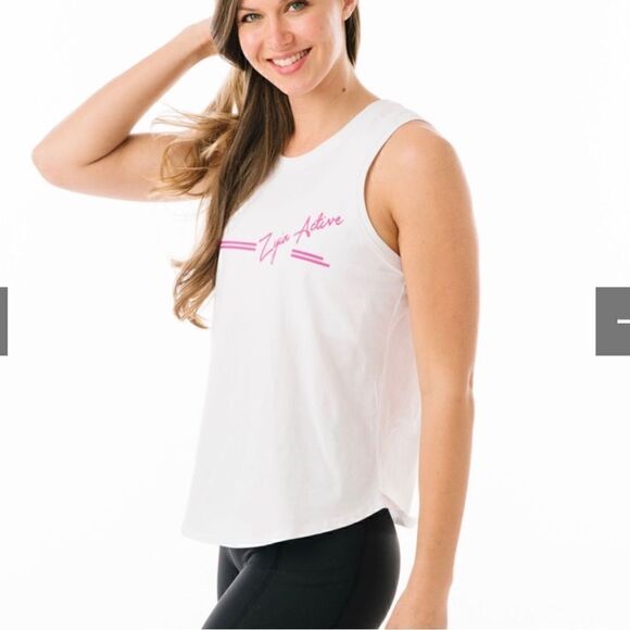 Zyia Active White South Beach Tank. Sz S - Picture 1 of 9